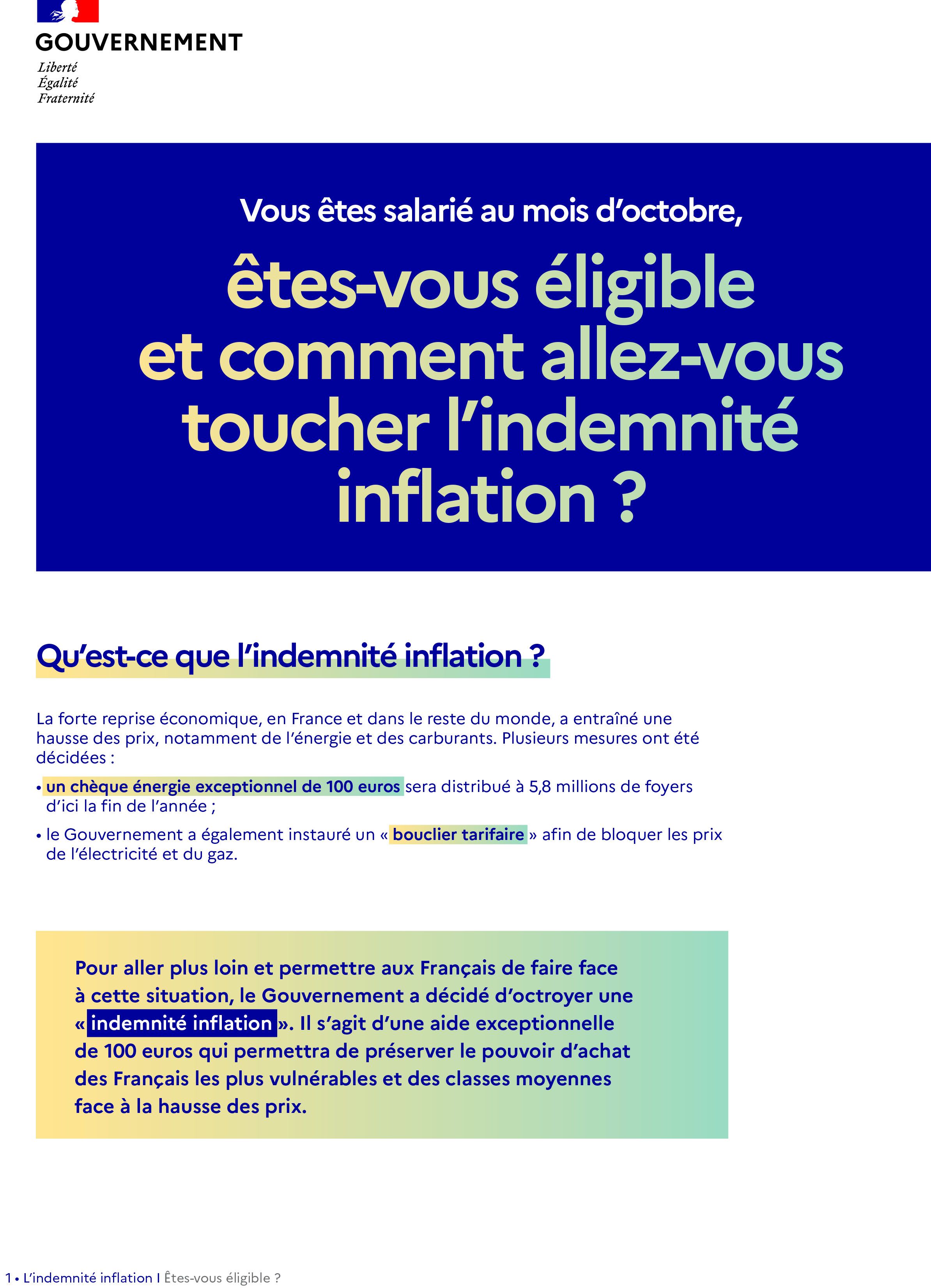 INDEMNITE et PRIME INFLATION | ICS